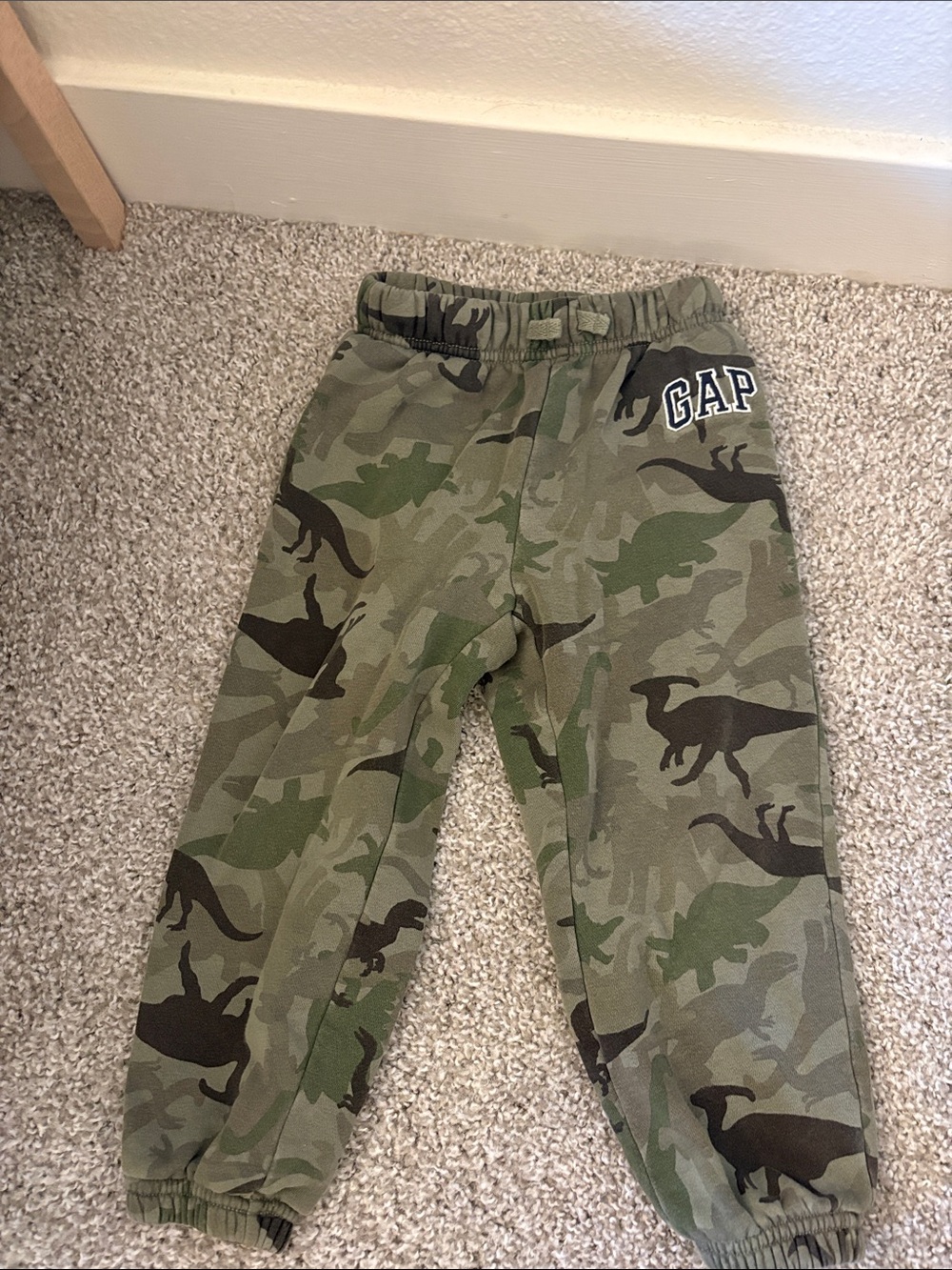 GAP Kids Green Camo Dinosaur Joggers -  3 years